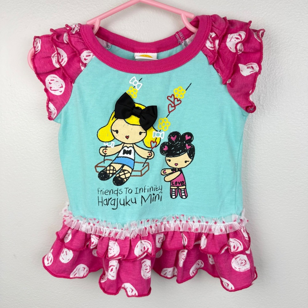 Harajuku Mini 9M Friends to Infinity Dress Baby Girl Graphic Swing Pink Blue